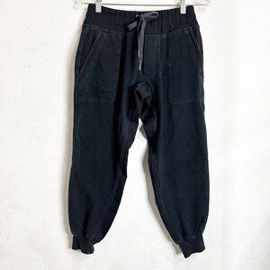 James Perse Pull On Joggers Pants Womens 0 XSmall Comfort Black Stretch Gym Yoga